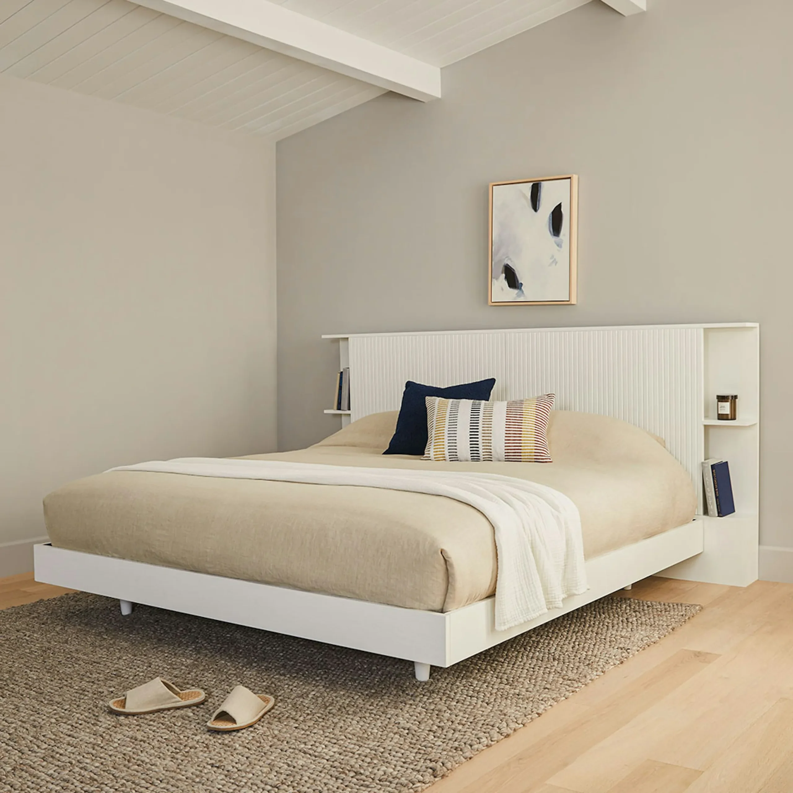Basi King Bed Frame - White