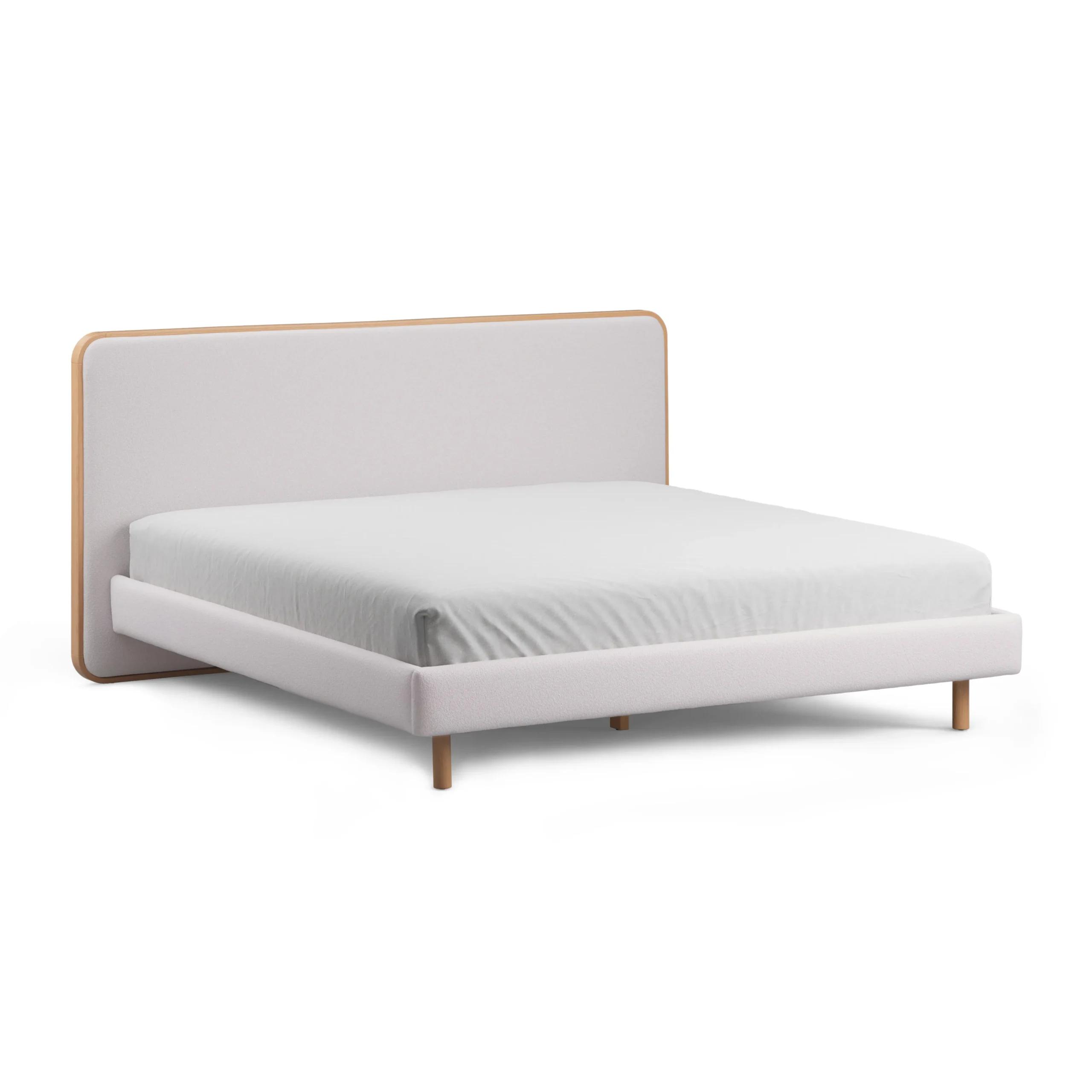 Bjorn King Upholstered Bed - White Oak and Ratine Ivory - Image 12