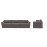 Leigh 131.5_ Velvet Modular Sofa - Hale Warm Gray