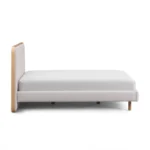 Bjorn Queen Upholstered Bed - White Oak and Ratine Ivory