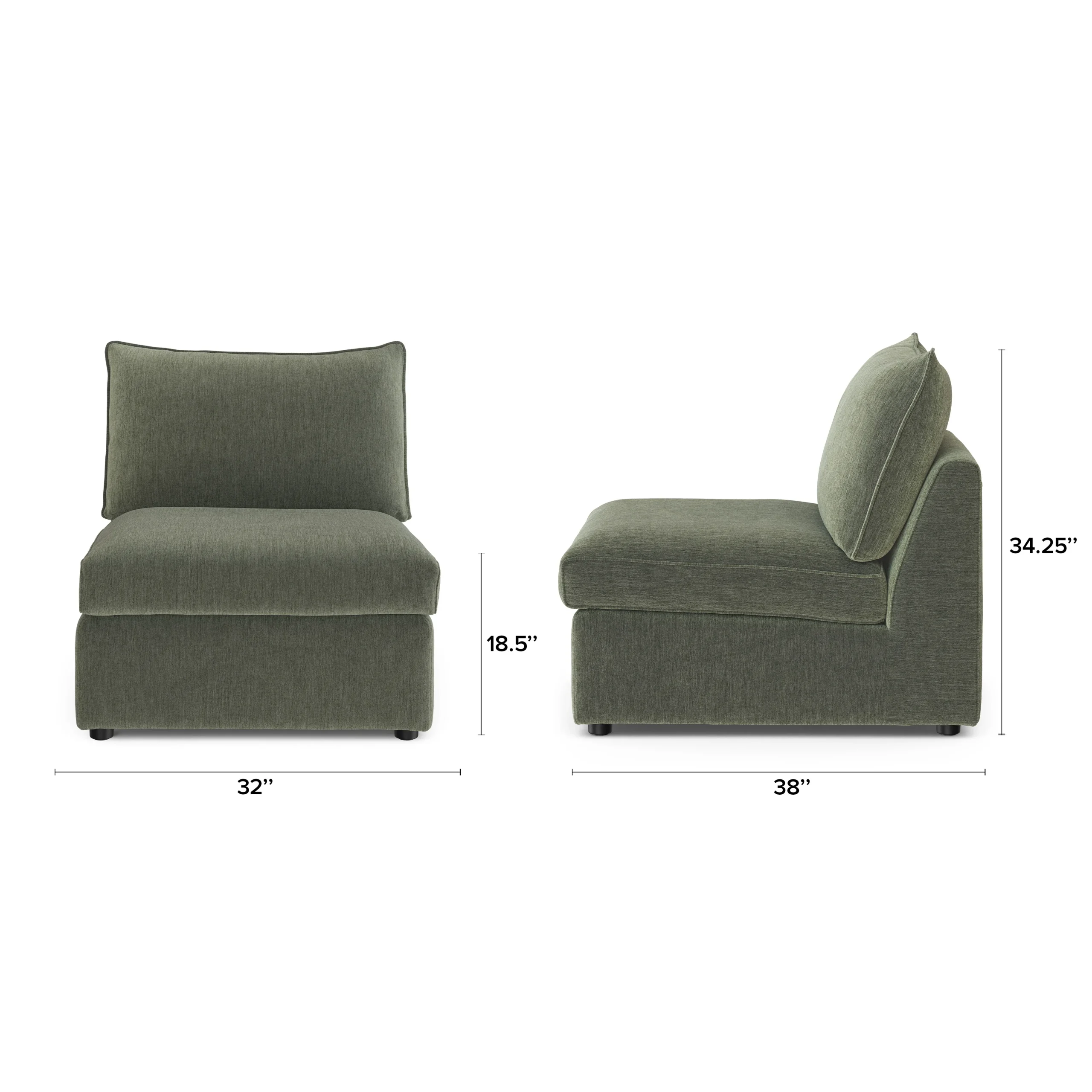 Lenae 32_ Armless Chair Module - Eleos Green - Image 2