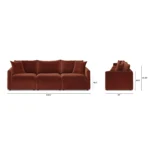 Lenae 104.5_ Velvet Modular Sofa - Hale Rust