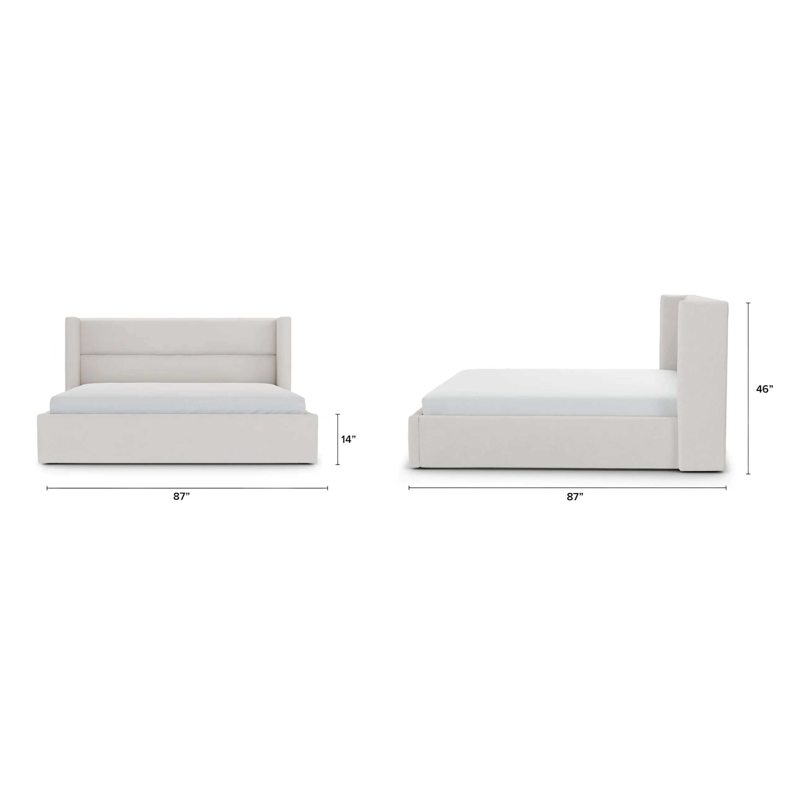 Calabri King Upholstered Bed - Napa White - Image 13