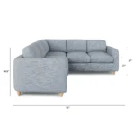 Vati 92_ Velvet Corner Sectional -  Natural Oak and Hale Fir Green