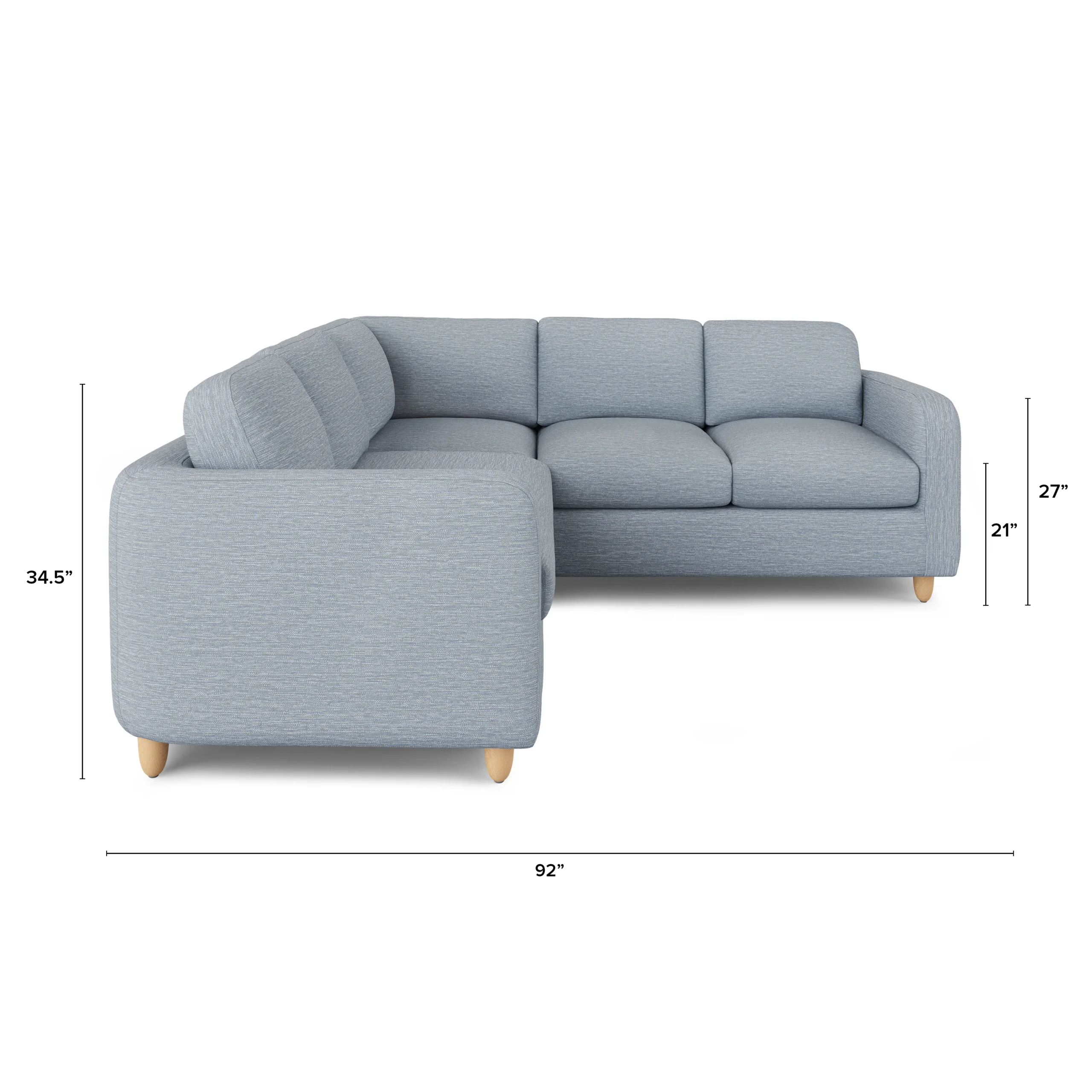 Vati 92_ Velvet Corner Sectional - Natural Oak and Hale Fir Green - Image 2