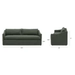 Landry 84.5_ Sofa Bed - Green Wool Bouclé