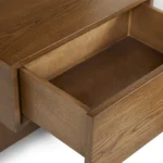 Cassie King Upholstered Bed with Nightstands - Smoked Oak and Taupe Chenille