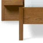 Cassie Queen Upholstered Bed with Nightstands - Smoked Oak and Taupe Chenille