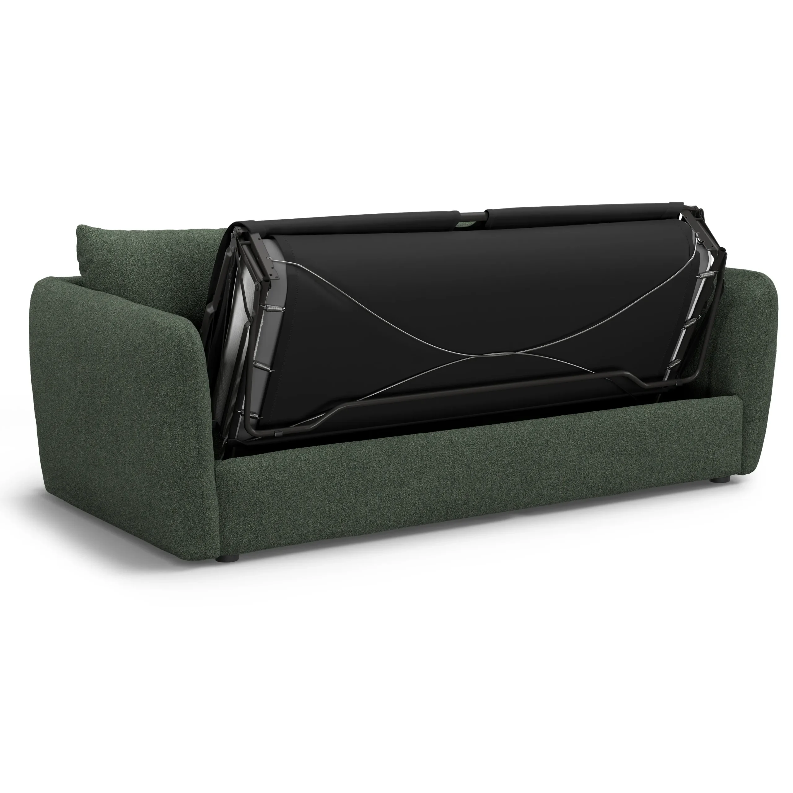 Leigh 86_ Sofa Bed - Green Wool Bouclé - Image 5