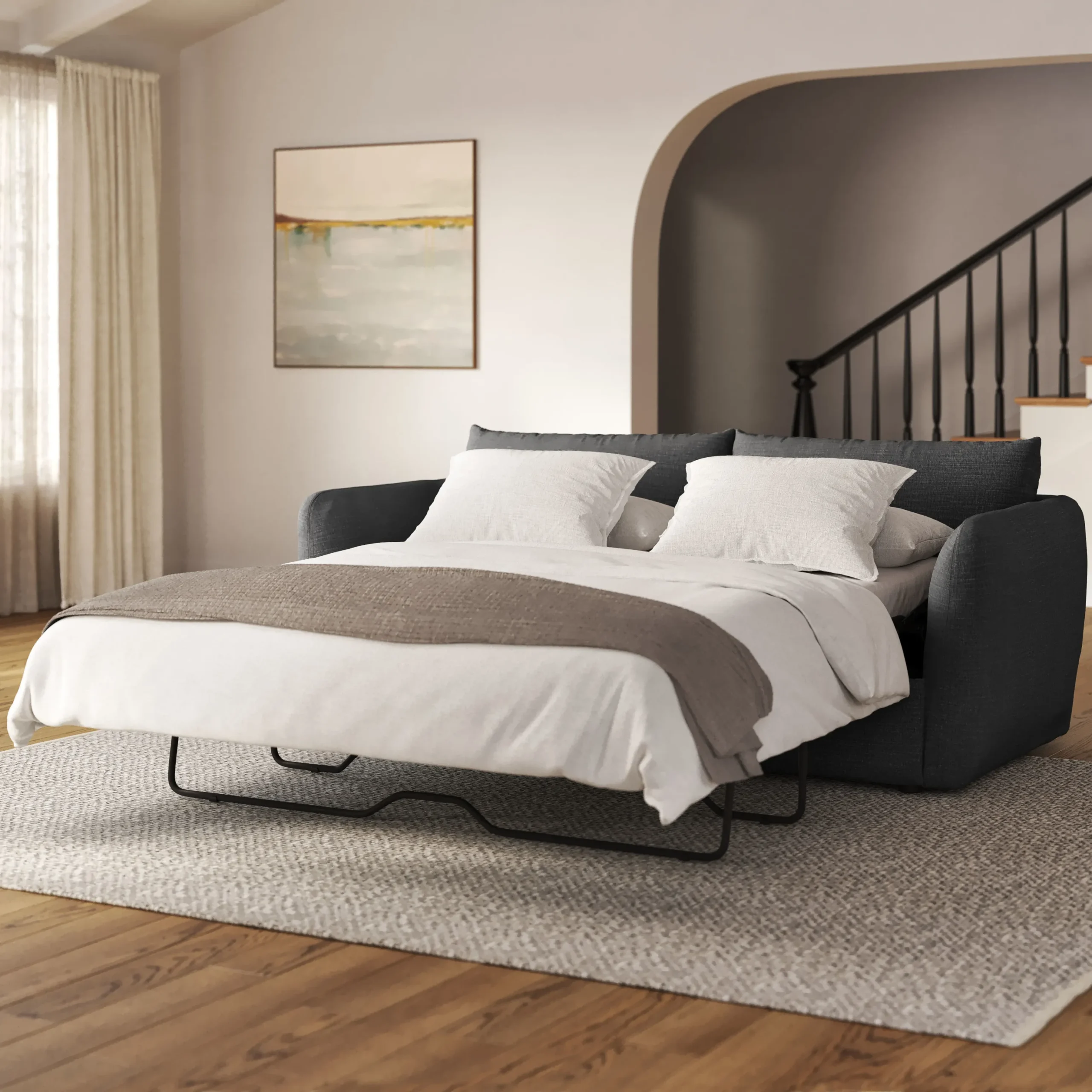 Leigh 86_ Sofa Bed - Napa Charcoal - Image 2