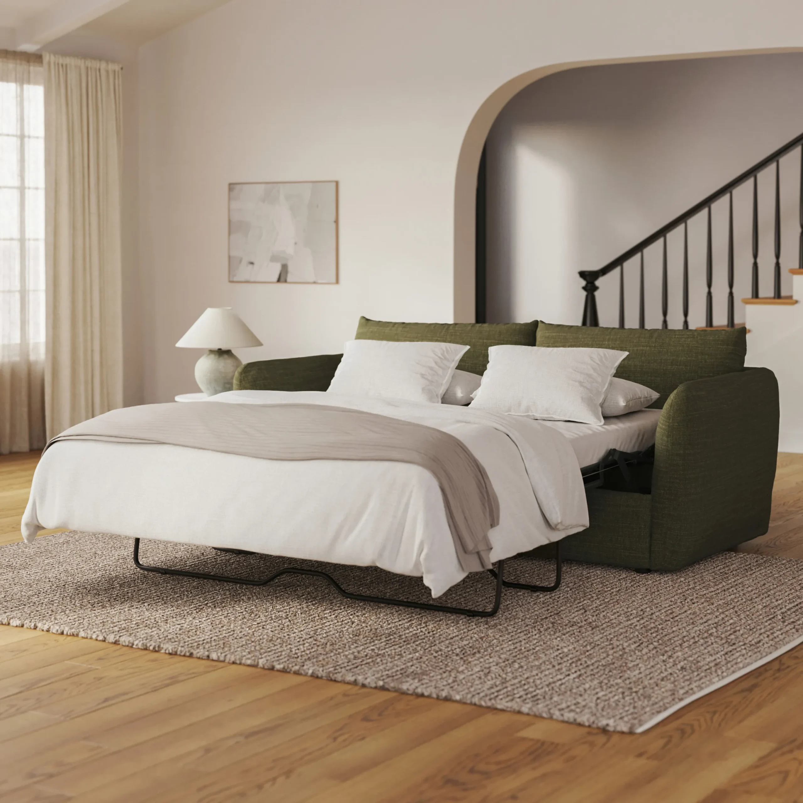 Leigh 86_ Sofa Bed - Napa Moss - Image 2