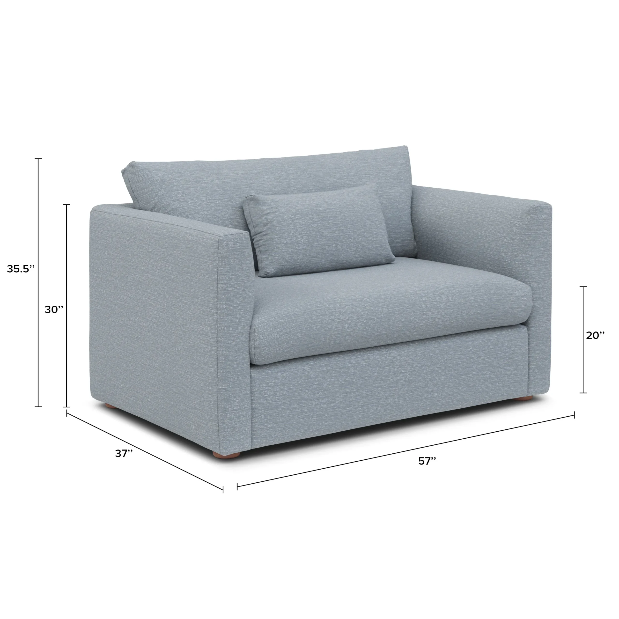 Marina 57_ Sleeper Chair - Silver Light Blue - Image 5