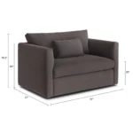 Marina 57_ Velvet Sleeper Chair - Hale Warm Gray