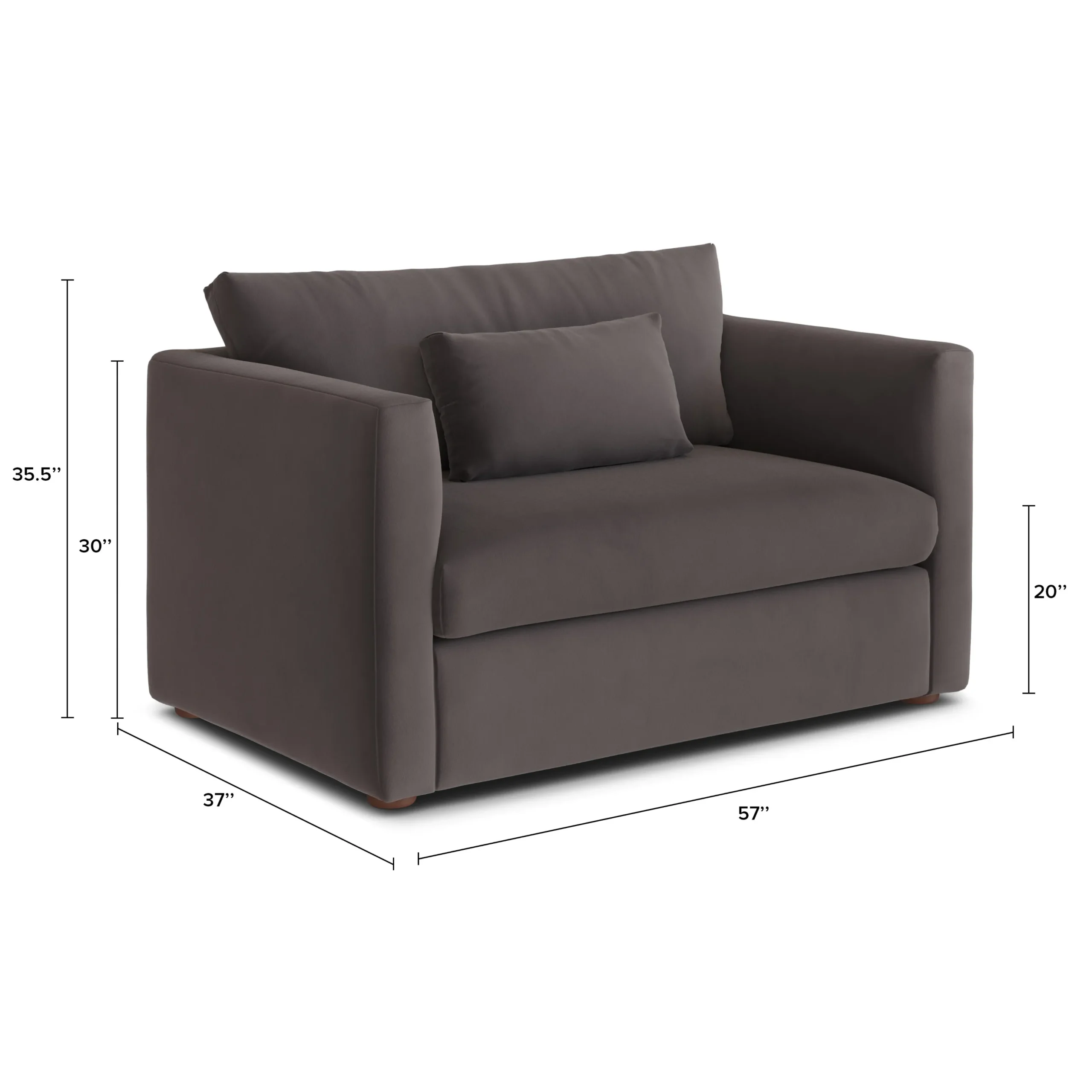Marina 57_ Velvet Sleeper Chair - Hale Warm Gray - Image 12