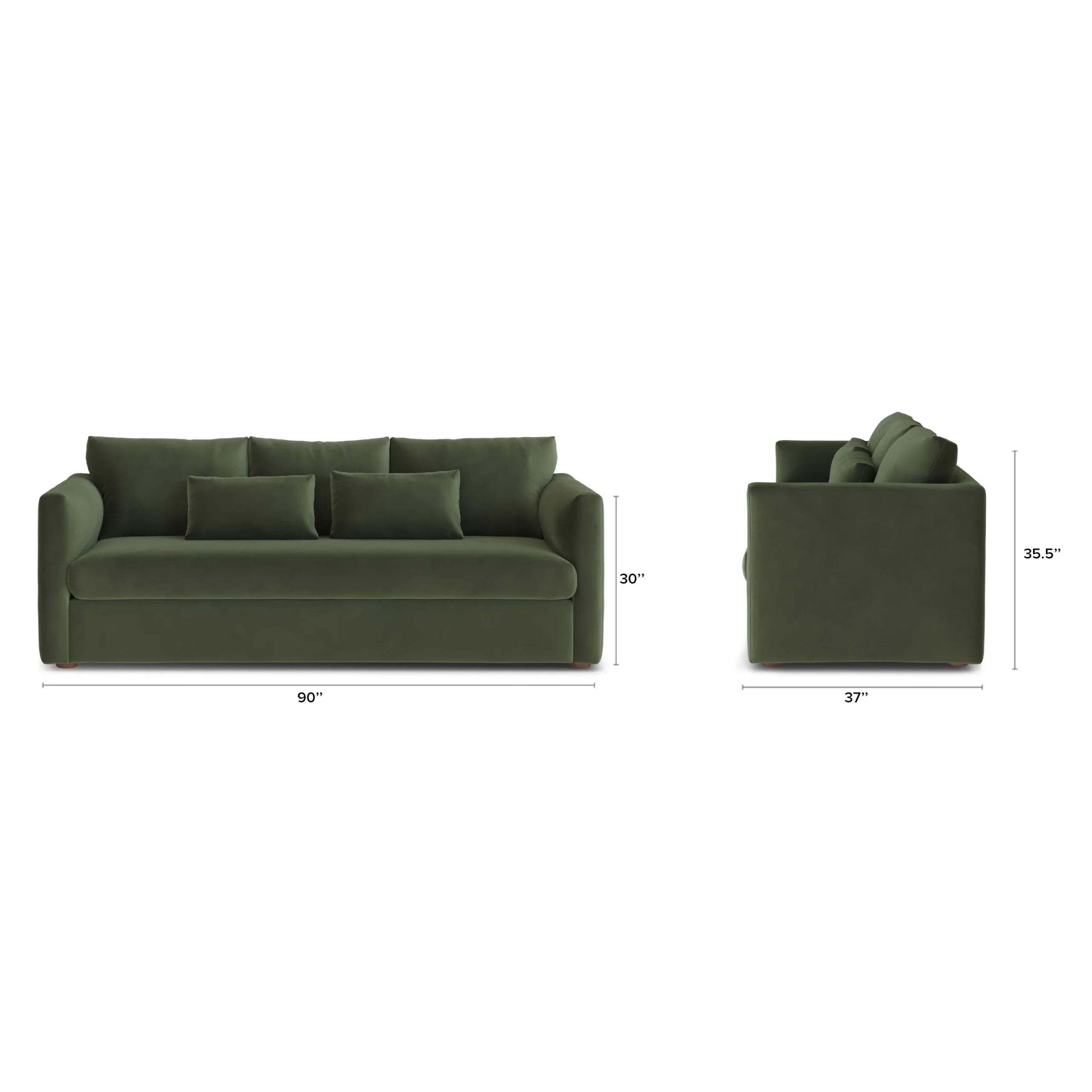 Marina 90_ Velvet Sofa Bed - Hale Fir Green - Image 10