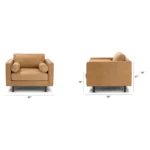Sven 42_ Tufted Leather Lounge Chair - Charme Tan