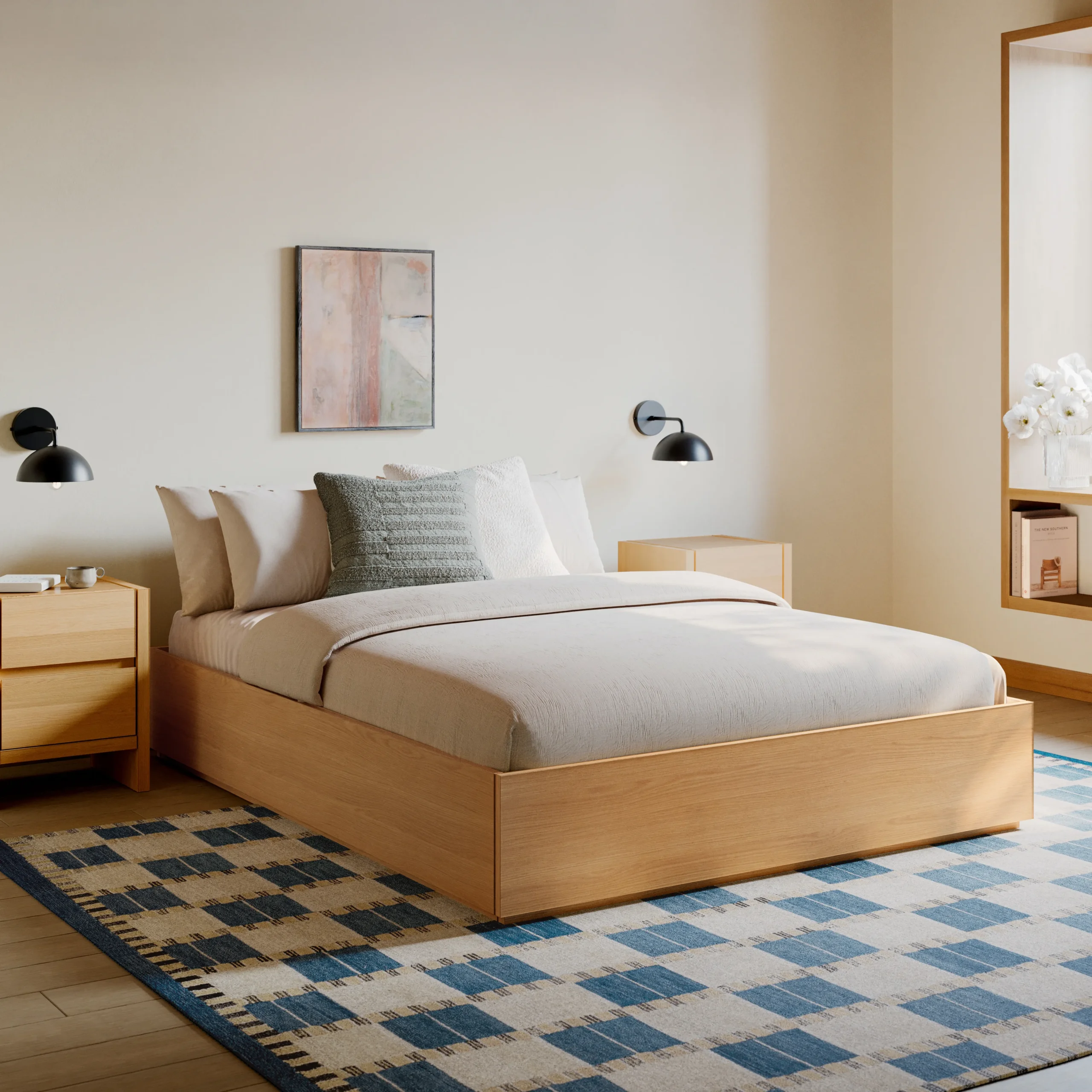 Leif Queen Platform Bed - White Oak - Image 9