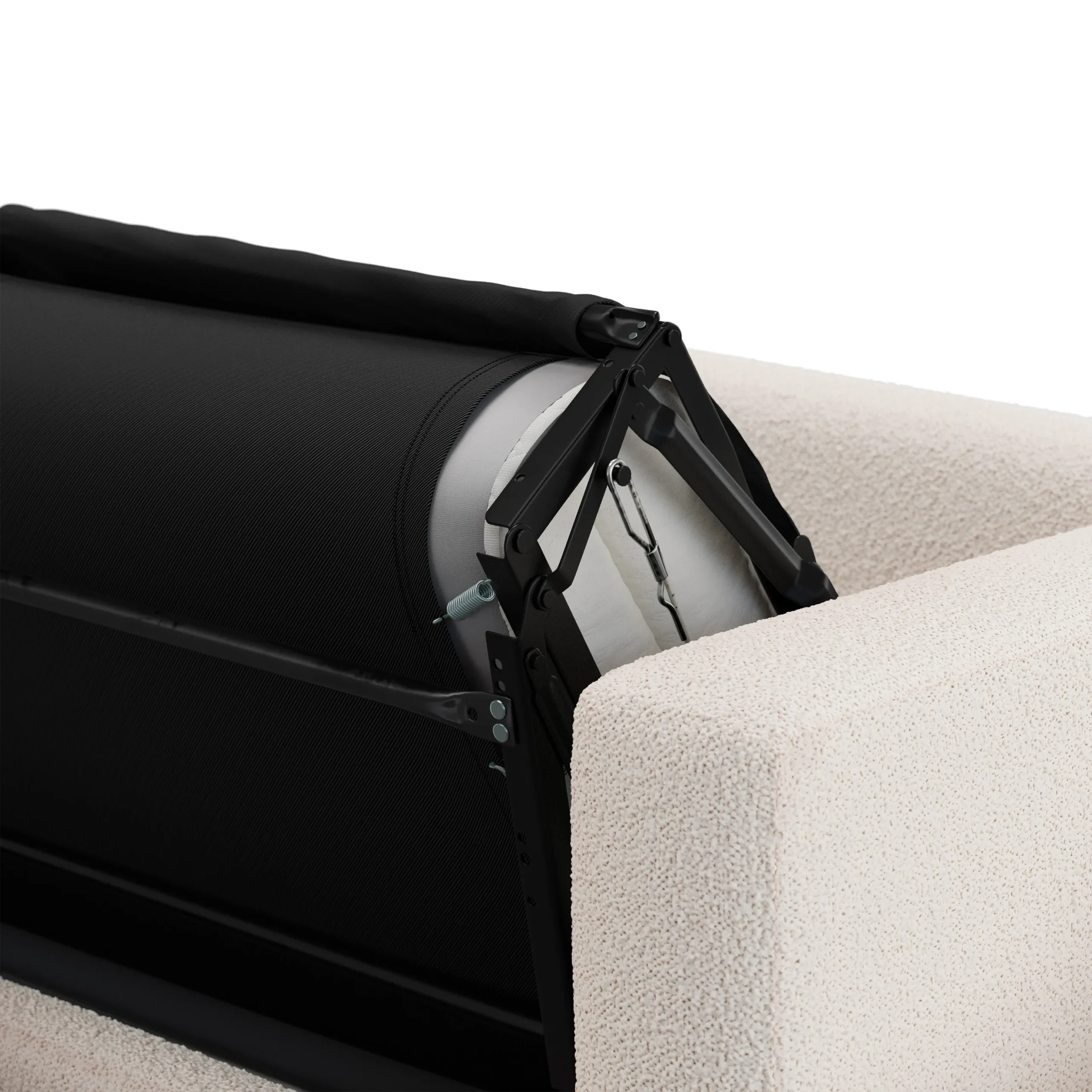 Riley 84_ Sofa Bed - Ivory Wool Bouclé - Image 16