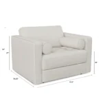 Sven 45.5_ Tufted Sleeper Chair - Biscuit Cream