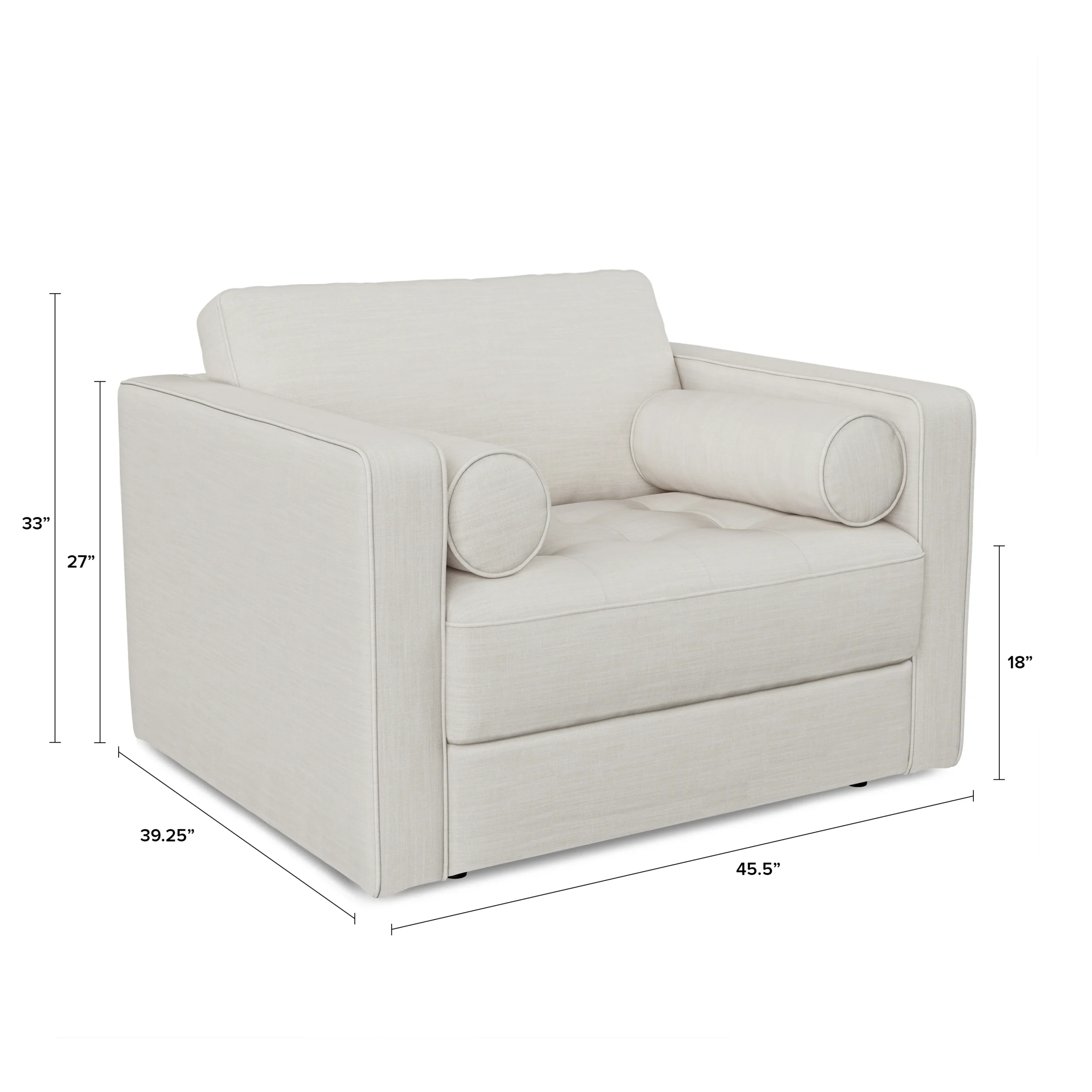 Sven 45.5_ Tufted Sleeper Chair - Biscuit Cream - Image 5