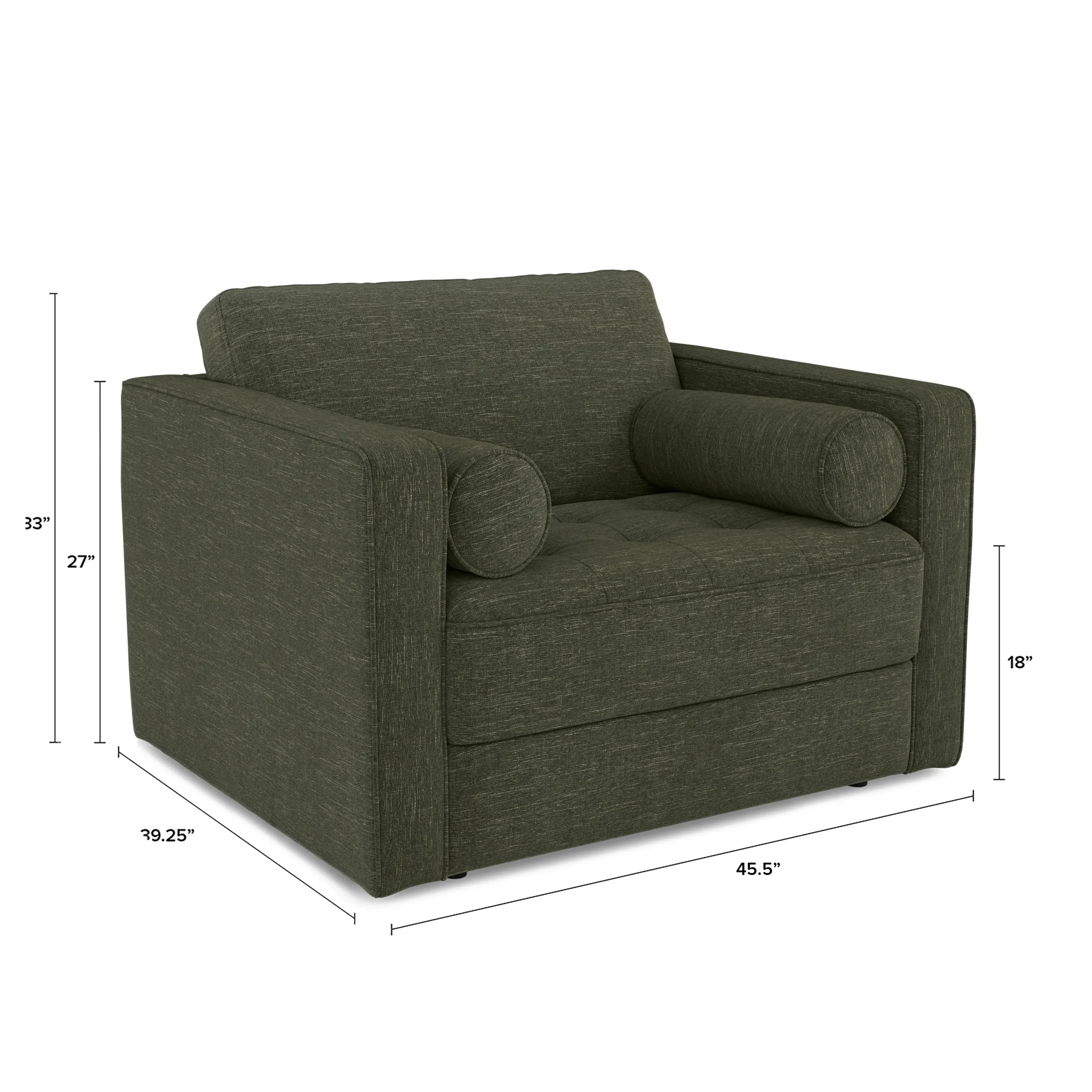 Sven 45.5_ Tufted Sleeper Chair - Fir Green - Image 5