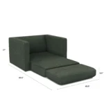 Sven 45.5_ Tufted Sleeper Chair - Green Wool Bouclé
