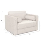 Sven 45.5_ Tufted Sleeper Chair - Ivory Wool Bouclé