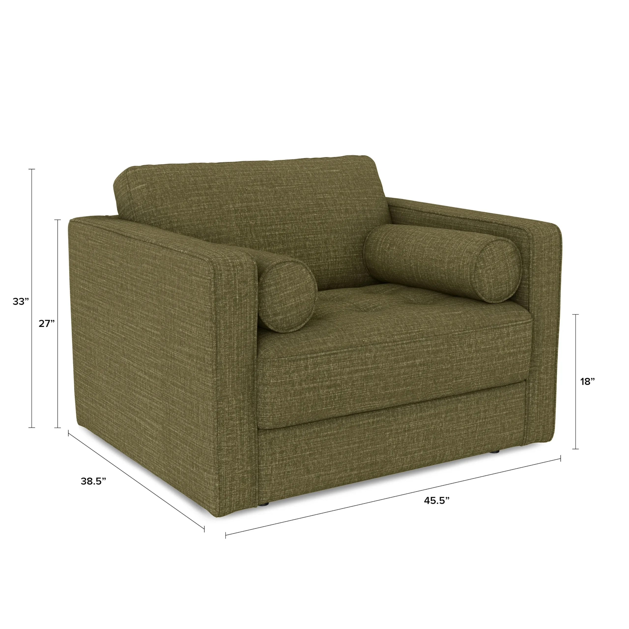 Sven 45.5_ Tufted Sleeper Chair - Napa Moss - Image 5