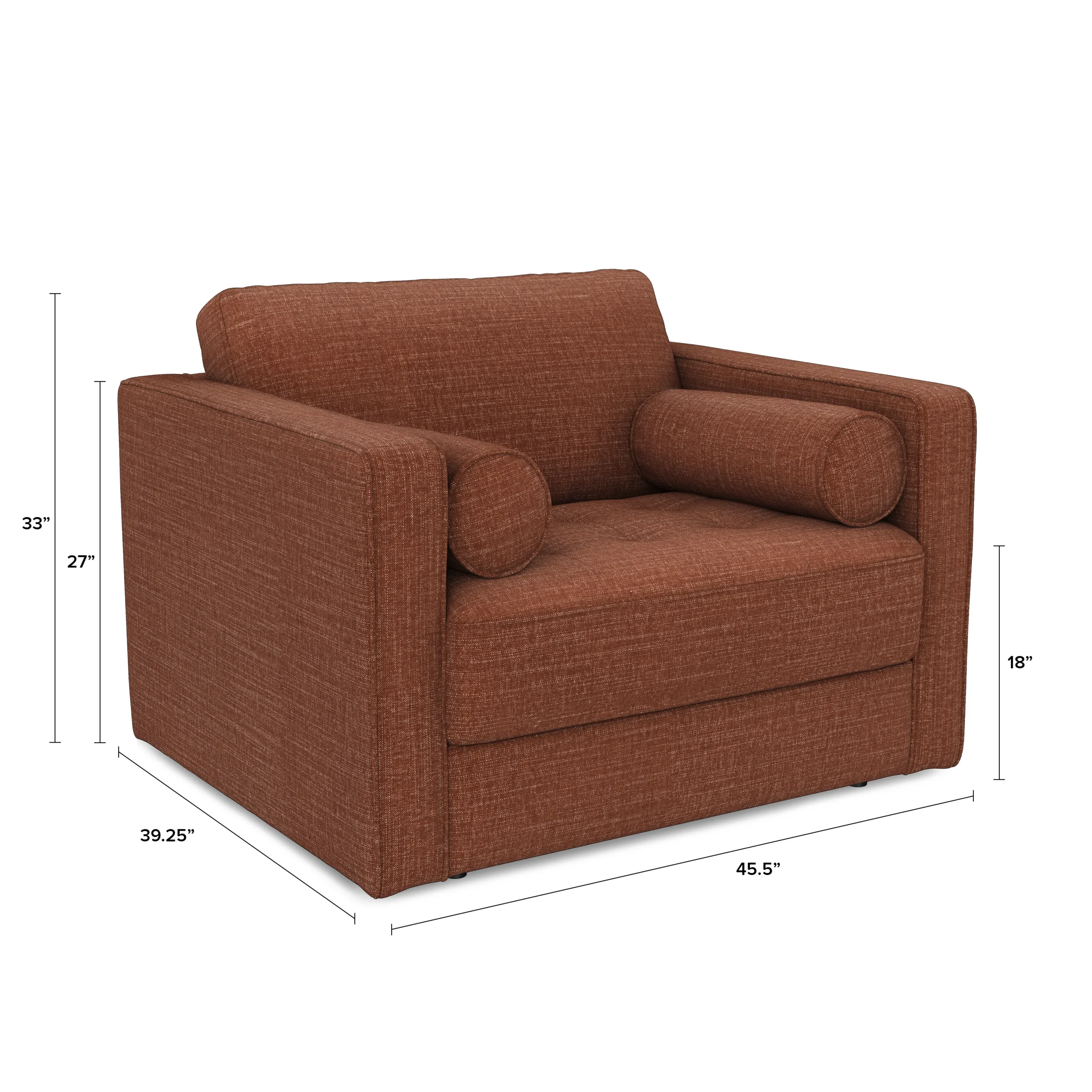 Sven 45.5_ Tufted Sleeper Chair - Napa Rust - Image 5