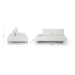 Divan 76_ Left Chaise Lounge - Quartz White