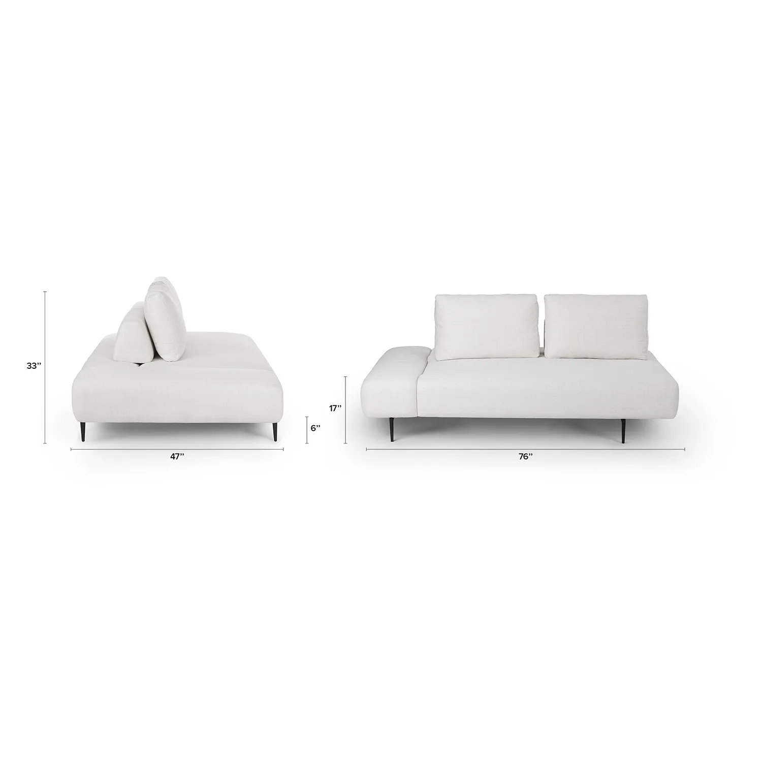 Divan 76_ Left Chaise Lounge - Quartz White - Image 2