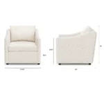 Landry 32.25_ Lounge Chair - Ivory Wool Bouclé