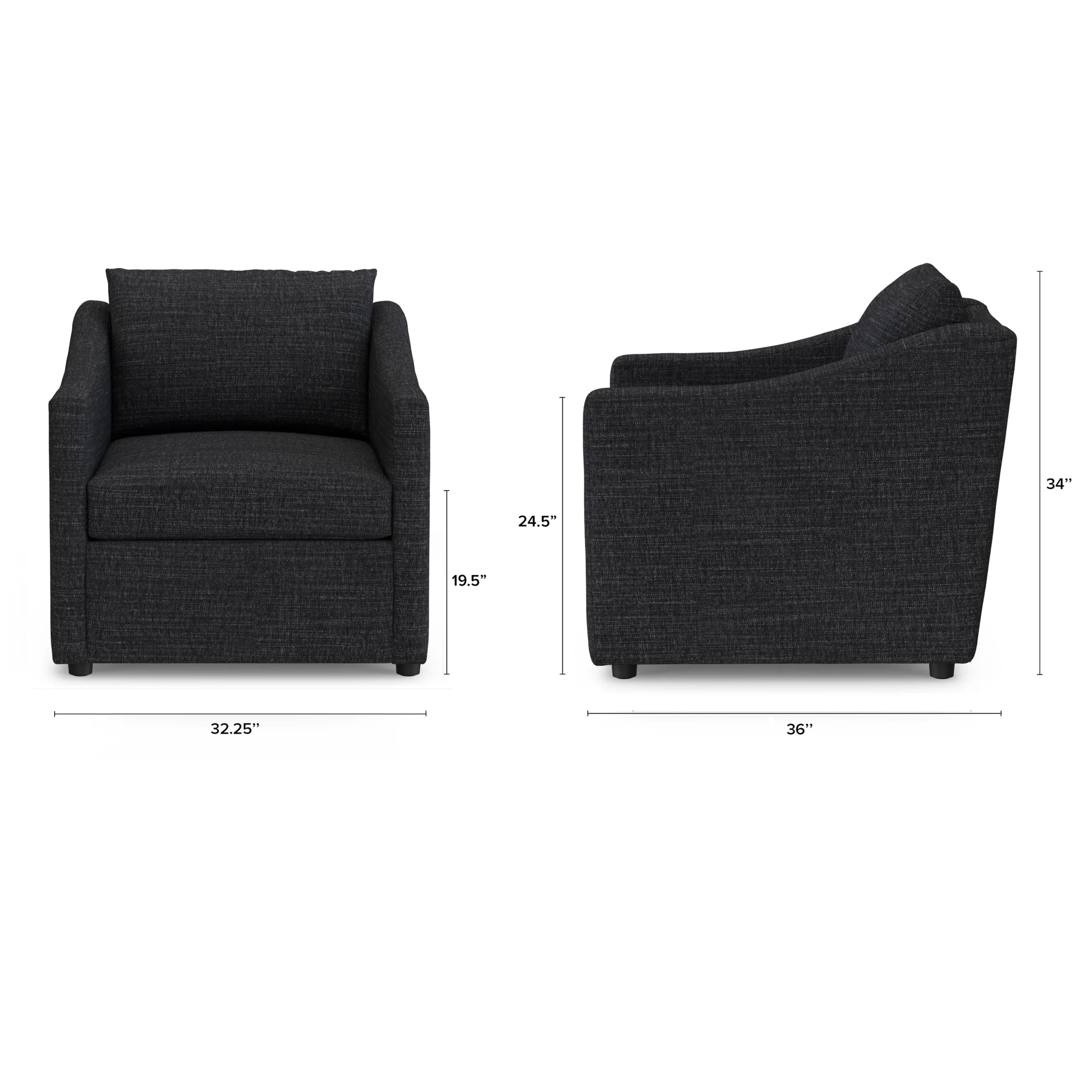 Landry 32.25_ Lounge Chair - Napa Charcoal - Image 2