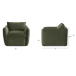 Leigh 42_ Velvet Lounge Chair - Hale Fir Green