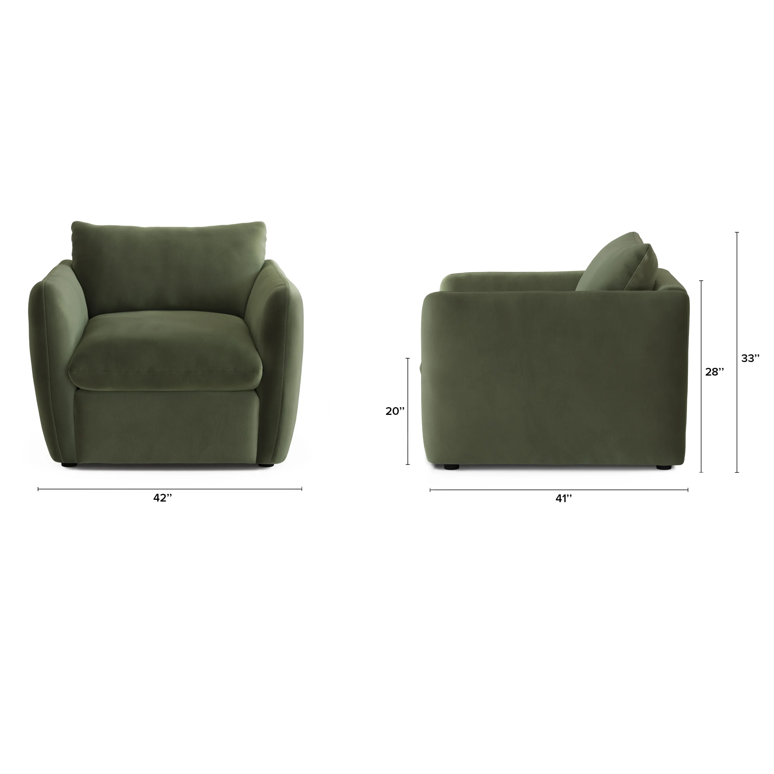 Leigh 42_ Velvet Lounge Chair - Hale Fir Green - Image 2