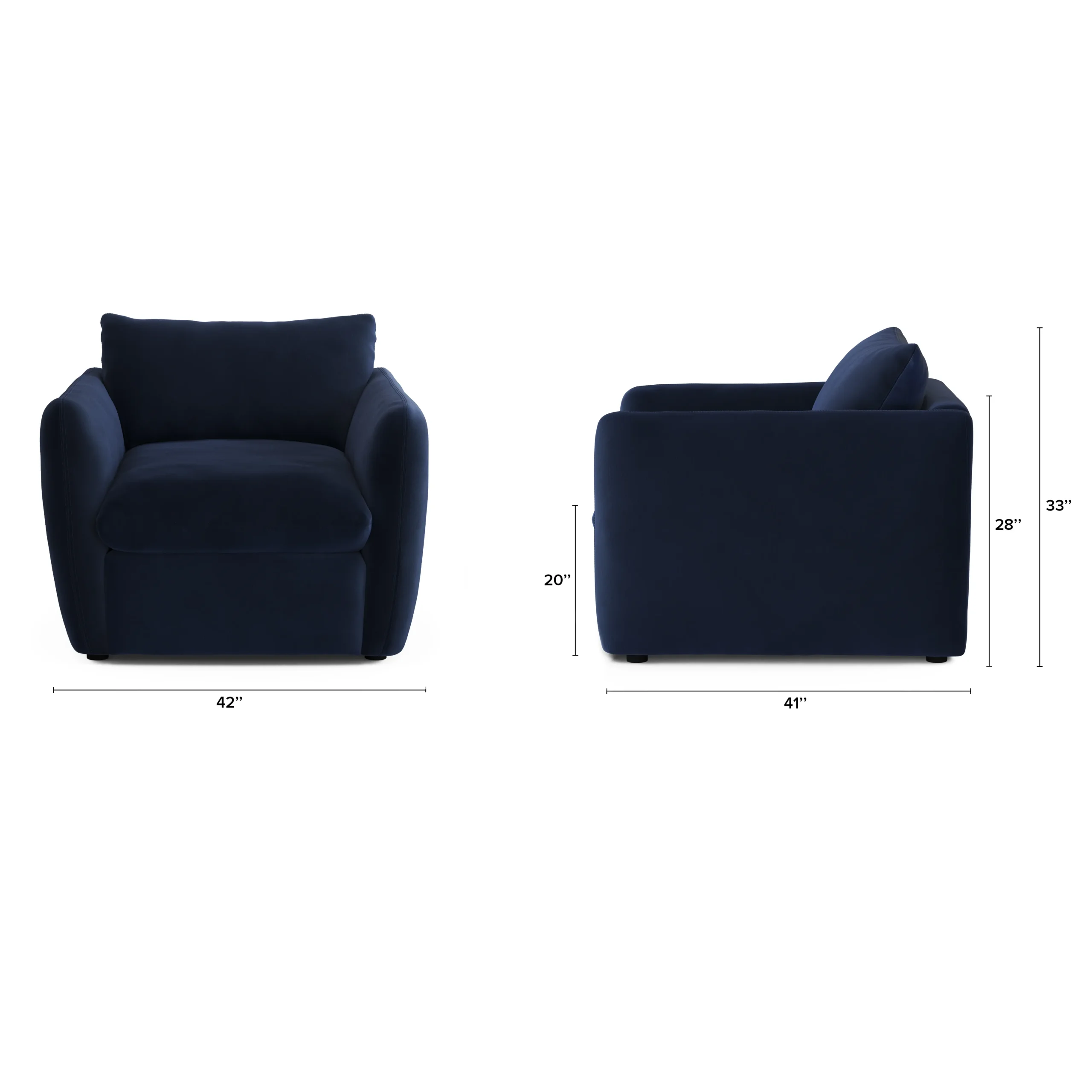 Leigh 42_ Velvet Lounge Chair - Hale Ink - Image 2