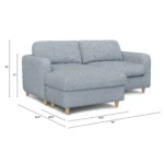 Vati 80_ Left Storage Sectional -  Natural Oak and Silver Light Blue