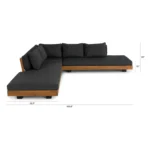 Lubek 100.5_ Outdoor Low Corner Sectional Set - Slate Gray