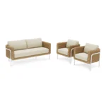 Aby 69.5_ Outdoor Loveseat Set - Dravite Ivory