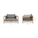 Callais 90.5_ Outdoor Sofa Set - Taupe Gray