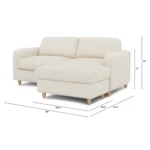 Vati 80_ Right Storage Sectional - Natural Oak and Ivory Wool Bouclé
