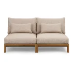 Cove 68.5_ Outdoor Armless Modular Loveseat - Basket Beige