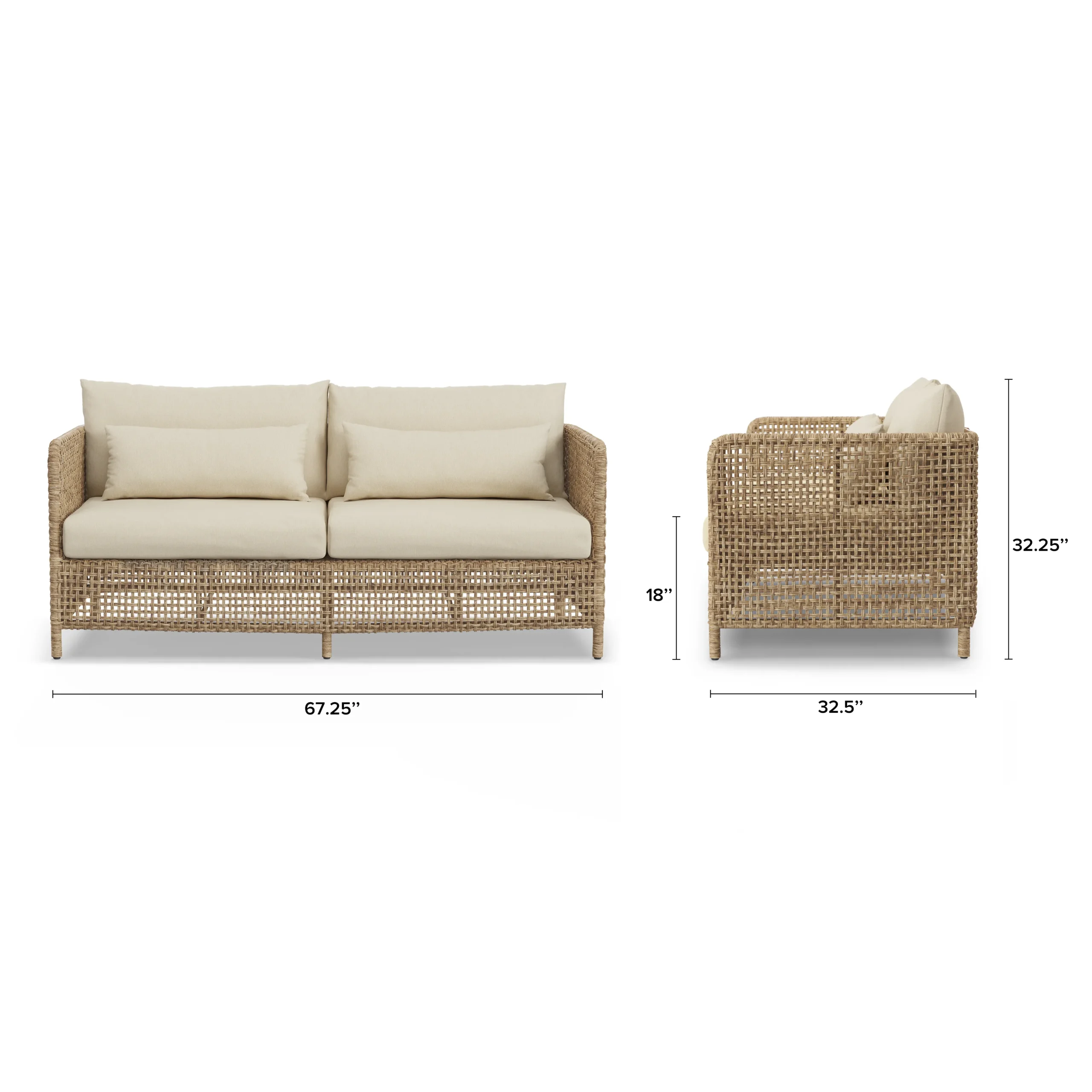 Robbi 67.25_ Outdoor Loveseat Set - Dravite Ivory - Image 2