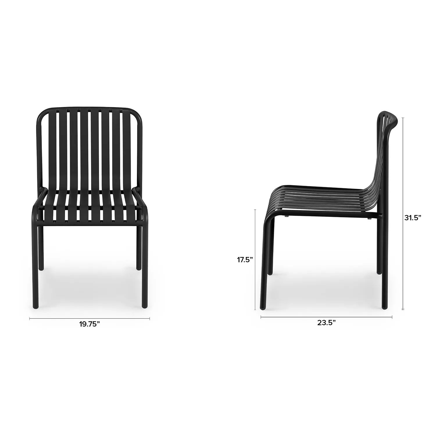 Sarek Outdoor Stackable Dining Chair - Black - Image 2