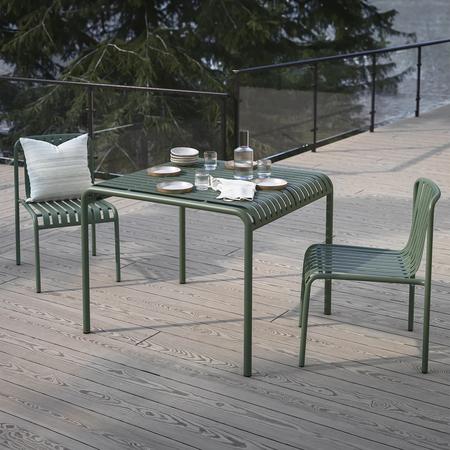 Sarek Outdoor Stackable Dining Chair - Khaki Green - Image 15
