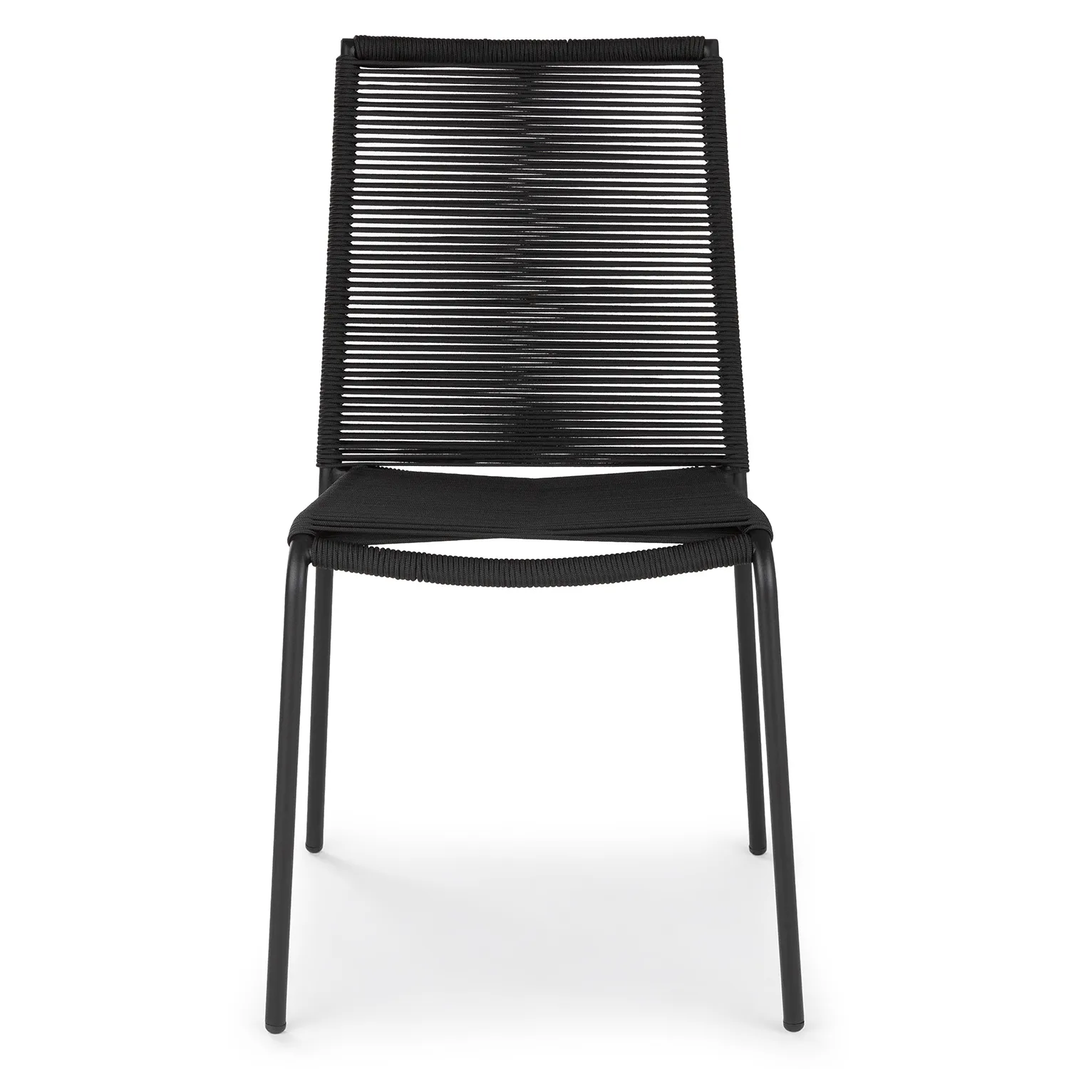 Zina Outdoor Stackable Dining Chair - Ember Black - Image 5
