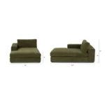 Beta 49_ Left Chaise Module - Cypress Green