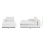 Beta 49_ Left Chaise Module - Quartz White