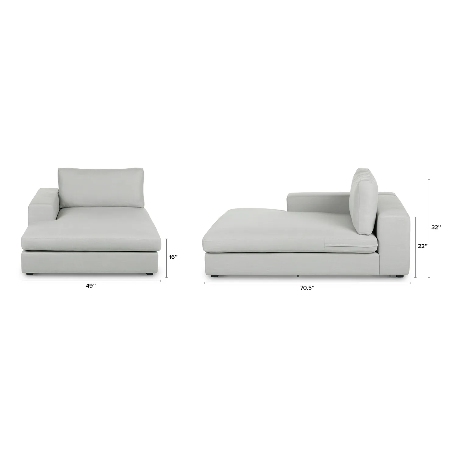 Beta 49_ Left Chaise Module - Welsh Gray - Image 2
