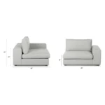 Beta 49_ Right Arm Chair Module - Welsh Gray
